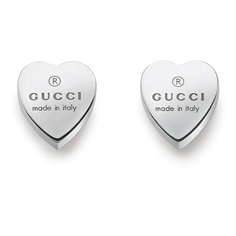 gucci earrings trademark silver heart|gucci sterling silver heart emoji.